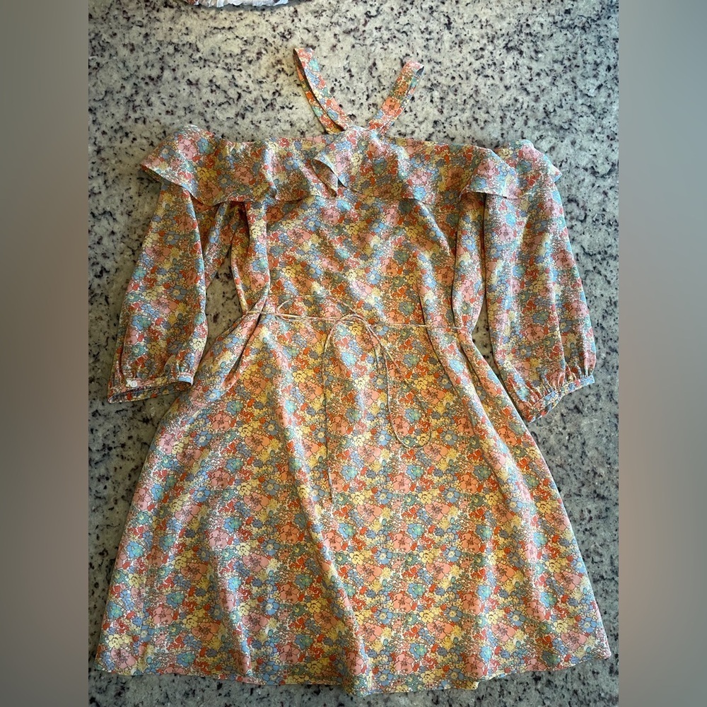 Women’s Madewell, silk floral print off shoulder dress size 8 - Picture 5 of 12